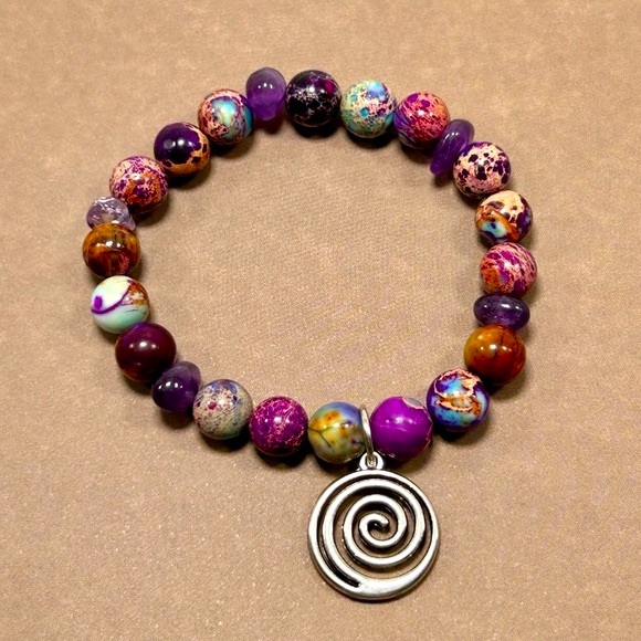 Handmade Galaxy Bracelet with Natural Sea Sediment Stones! - Picture 4 of 4